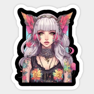 Beyond the Black Veil Emo Goth in the Anime World Sticker